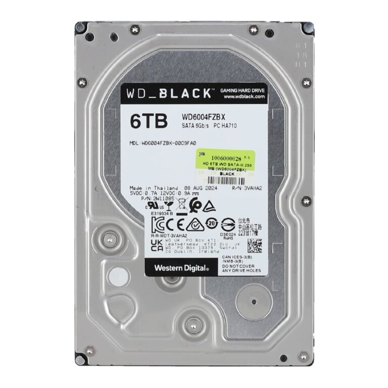 Western Digital 6TB WD_Black Performance Internal Hard Drive HDD - 7200 RPM, SATA 6 Gb/s, 256 MB Cache, 3.5" - WD6004FZBX