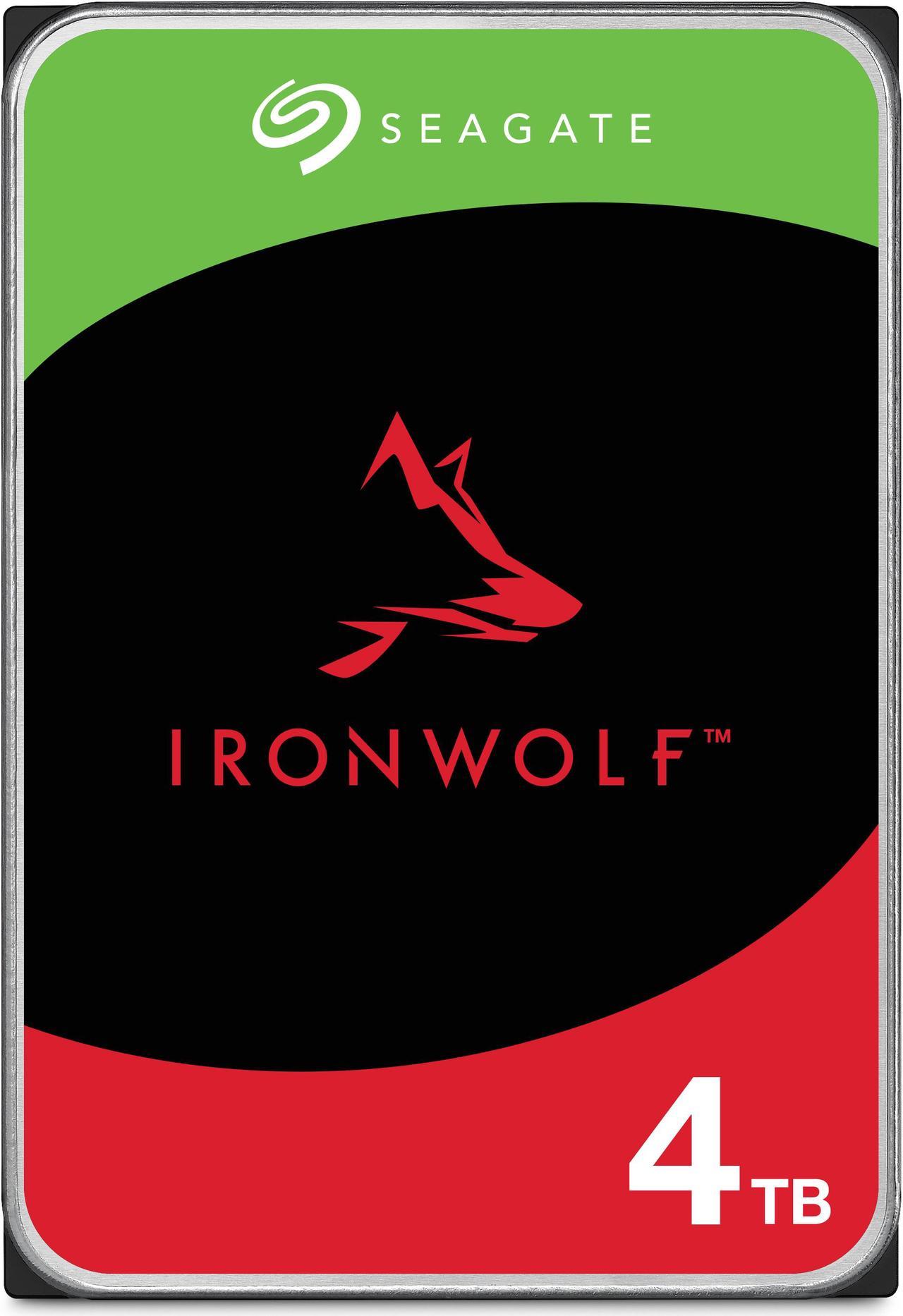 Seagate 4TB IronWolf NAS SATA Hard Drive 6Gb/s 256MB Cache 3.5-Inch Internal Hard Drive for NAS Servers, Personal Cloud Storage (ST4000VN008), Silver