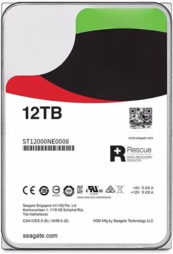 Seagate IronWolf Pro ST12000NE0008 - 12TB Hard Drive - 512E Format - SATA 600-3.5" - Internal - 7200RPM - 256MB Buffer