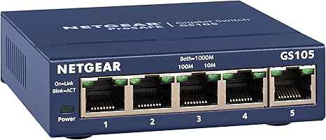 Netgear GS105NA 5 - Port Gigabit Ethernet Unmanaged Desktop Switch - The HDDs