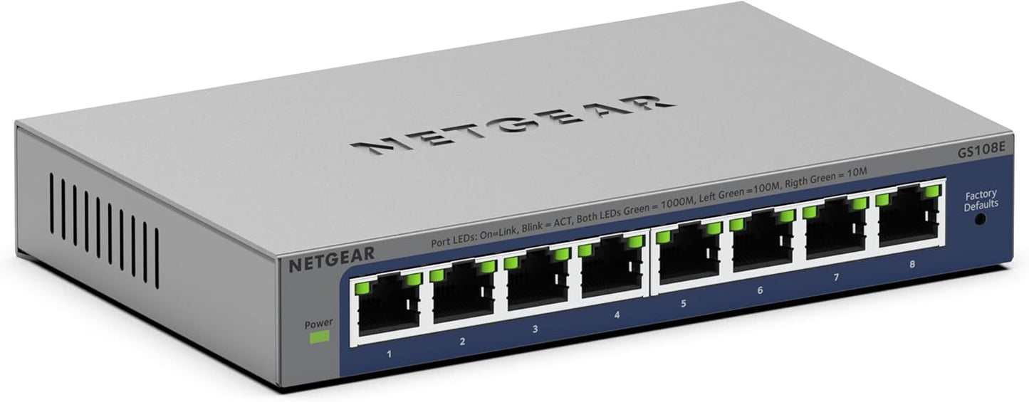 Netgear GS108E 8 - Port Gigabit Easy Smart Managed Desktop Switch - The HDDs