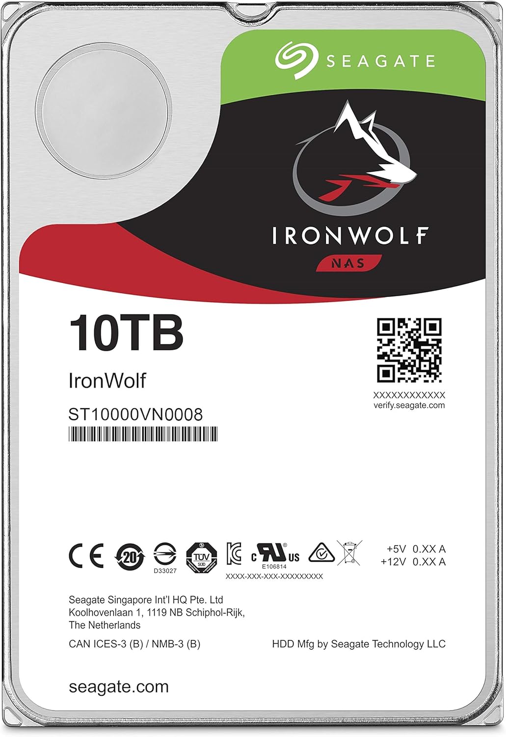Seagate IronWolf 3.5" 10TB Internal Hard Disk HDD 3 Year Warranty 256MB 7200rpm 24 Hours Service for PC NAS RV Sensor ST10000VN0008 - The HDDs