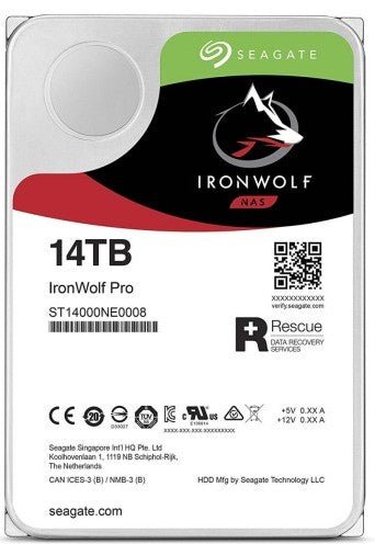 Seagate IronWolf Pro 14TB NAS RAID Internal Hard Drive - 7,200 RPM, SATA 6Gb/s, 3.5 - Inch (ST14000NE0008) - The HDDs