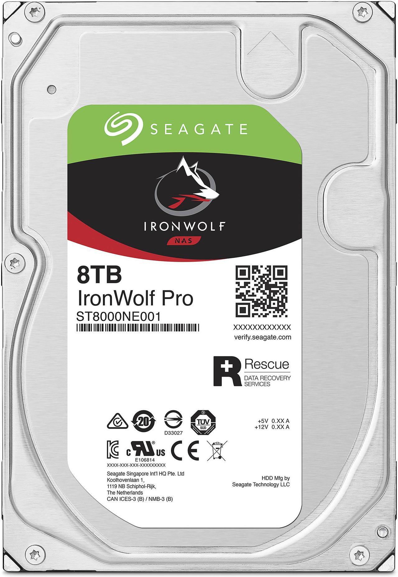 Seagate IronWolf Pro 8TB NAS Internal Hard Drive HDD – CMR 3.5 Inch SATA 6Gb/s 7200 RPM 256MB Cache for RAID Network Attached Storage, Data Recovery Service – (ST8000NE001) - The HDDs