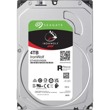 Seagate IronWolf ST4000VN006 4 TB Hard Drive - 3.5" Internal - SATA (SATA/600) - Conventional Magnetic Recording (CMR) Method - The HDDs