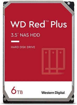 Western Digital WD Red Plus NAS Internal Hard Drive 6TB - 5400 RPM, SATA 6 Gb/s, CMR, 256MB Cache, 3.5" - WD60EFPX