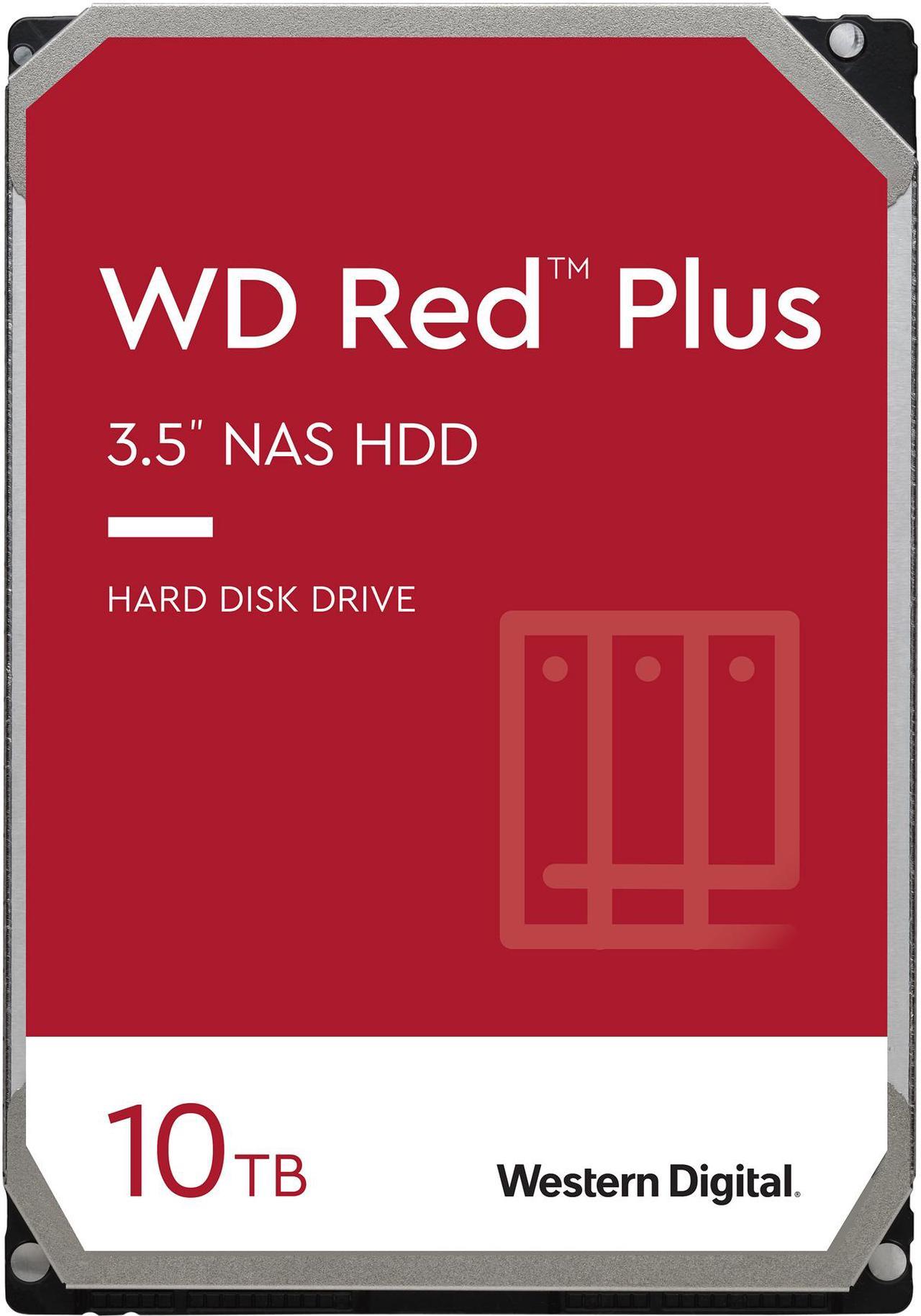 WD Red Plus 10TB NAS Hard Disk Drive - 5400 RPM Class SATA 6Gb/s, CMR, 256MB Cache, 3.5 Inch - WD101EFAX