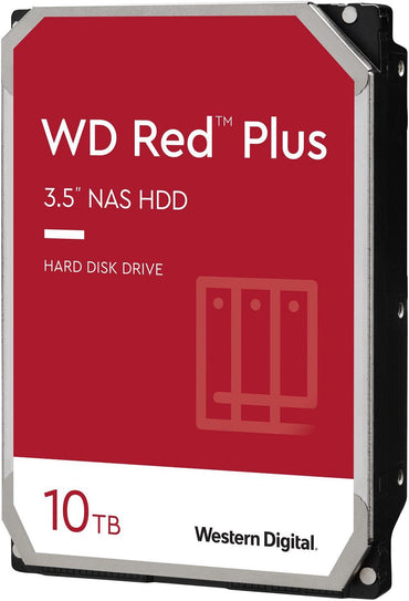 WD Red Plus 10TB NAS Hard Disk Drive - 5400 RPM Class SATA 6Gb/s, CMR, 256MB Cache, 3.5 Inch - WD101EFAX