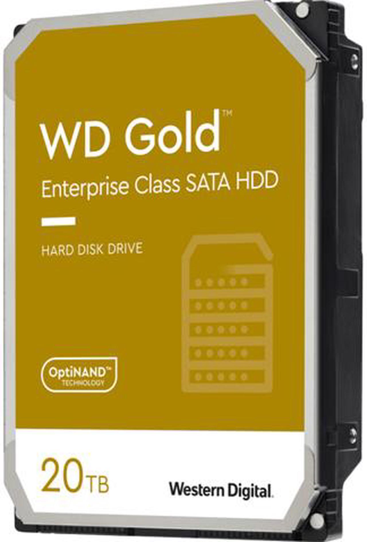 Western Digital 20TB WD Gold Enterprise Class SATA Internal Hard Drive HDD - 7200 RPM, SATA 6 Gb/s, 512 MB Cache, 3.5" - WD201KRYZ