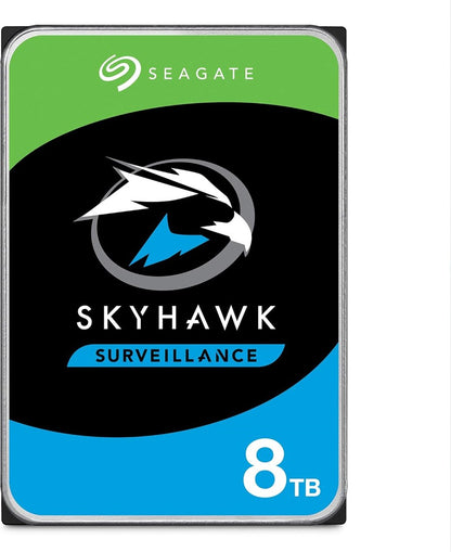 Seagate SkyHawk 8TB Surveillance Internal Hard Drive HDD – 3.5 Inch SATA 6Gb/s 256MB Cache for DVR NVR Security Camera System with Drive Health Management (ST8000VX0022)