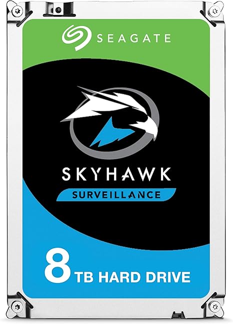 Seagate - ST8000VX004 Skyhawk ST8000VX004 8 TB Hard Drive - 3.5 Internal - SATA (SATA/600) - Video Surveillance System, Network Video Recorder Device Supported - 256 MB Buffer