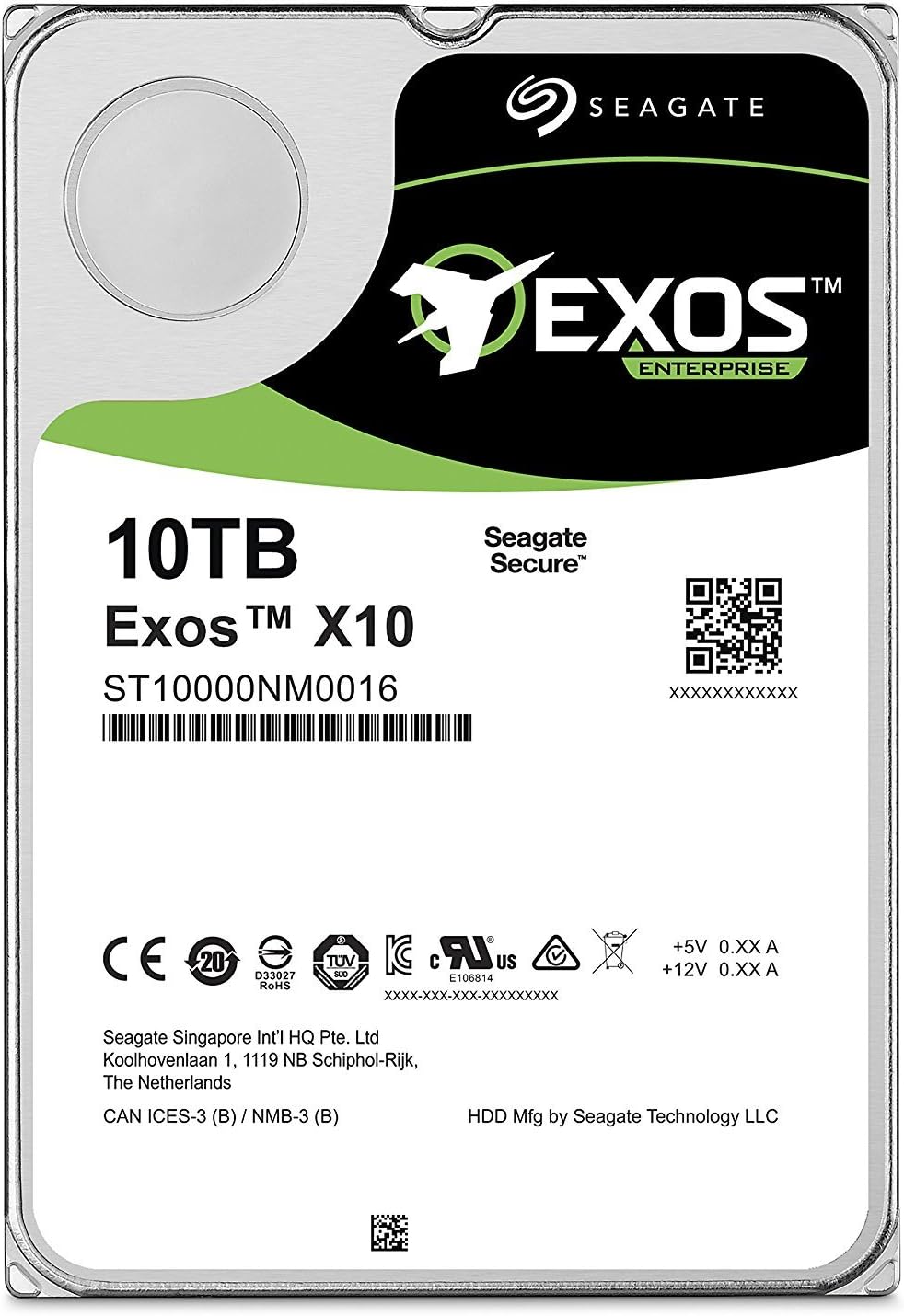 Seagate Enterprise Capacity | ST10000NM0016 | 10TB 7200 RPM SATA 6.0Gb/s 256MB Cache Hyperscale 512e 3.5" Hard Drive