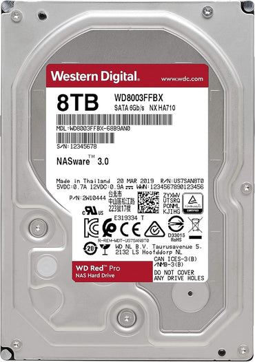 WD Red Pro WD8003FFBX 8TB 7200 RPM 256MB Cache SATA 6.0Gb/s 3.5" Internal Hard Drive Bare Drive