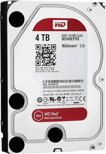 Western Digital WD40EFRX WD Red NAS Hard Drive - Hard drive - 4 TB - internal - 3.5 inch - SATA 6Gb/s - buffer: 64 MB - for WD My Cloud EX2, EX4