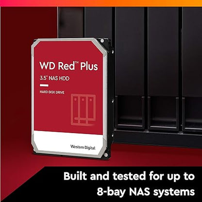 Western Digital 2TB WD Red Plus NAS Internal Hard Drive HDD - 5400 RPM, SATA 6 Gb/s, CMR, 64 MB Cache, 3.5" - WD20EFRX