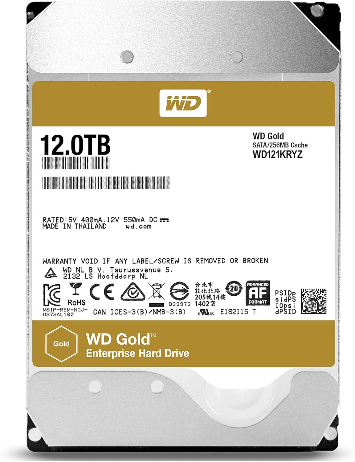 Western Digital 6TB WD Gold Enterprise Class Internal Hard Drive - 7200 RPM Class, SATA 6 Gb/s, 256 MB Cache, 3.5" - WD6003FRYZ