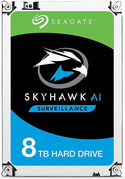 Seagate - ST8000VE000 Skyhawk AI ST8000VE000 8 TB Hard Drive - 3.5 Internal - SATA (SATA/600) - Network Video Recorder, Video Surveillance System Device Supported - 7200rpm - 256 MB Buffer