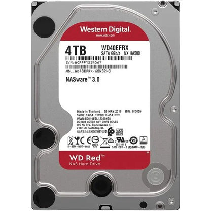 Western Digital WD40EFRX WD Red NAS Hard Drive - Hard drive - 4 TB - internal - 3.5 inch - SATA 6Gb/s - buffer: 64 MB - for WD My Cloud EX2, EX4