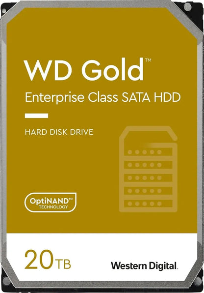 Western Digital 20TB WD Gold Enterprise Class SATA Internal Hard Drive HDD - 7200 RPM, SATA 6 Gb/s, 512 MB Cache, 3.5" - WD201KRYZ