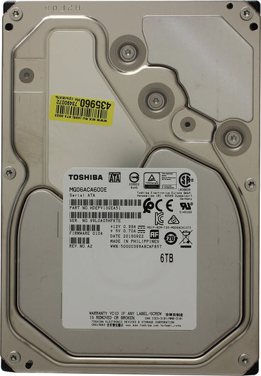 Hard Drive 3.5" Toshiba MG 6 TB MG06ACA600E SATA 6Gb/s (SATA - III) - The HDDs