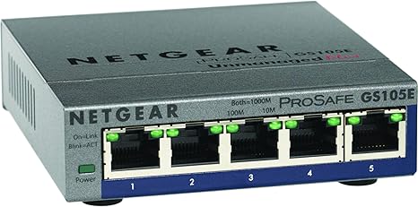 Netgear GS105E 5 - Port Gigabit Easy Smart Managed Desktop Switch - The HDDs