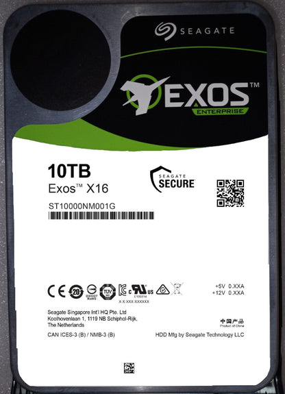 Seagate Exos X16 10TB 7200 RPM SATA 6Gb/s 3.5 - Inch Enterprise Hard Drive (ST10000NM001G) - The HDDs