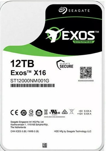 Seagate Exos X16 ST12000NM001G – 12TB Internal Hard Drive, SATA/600 (Renewed) - The HDDs