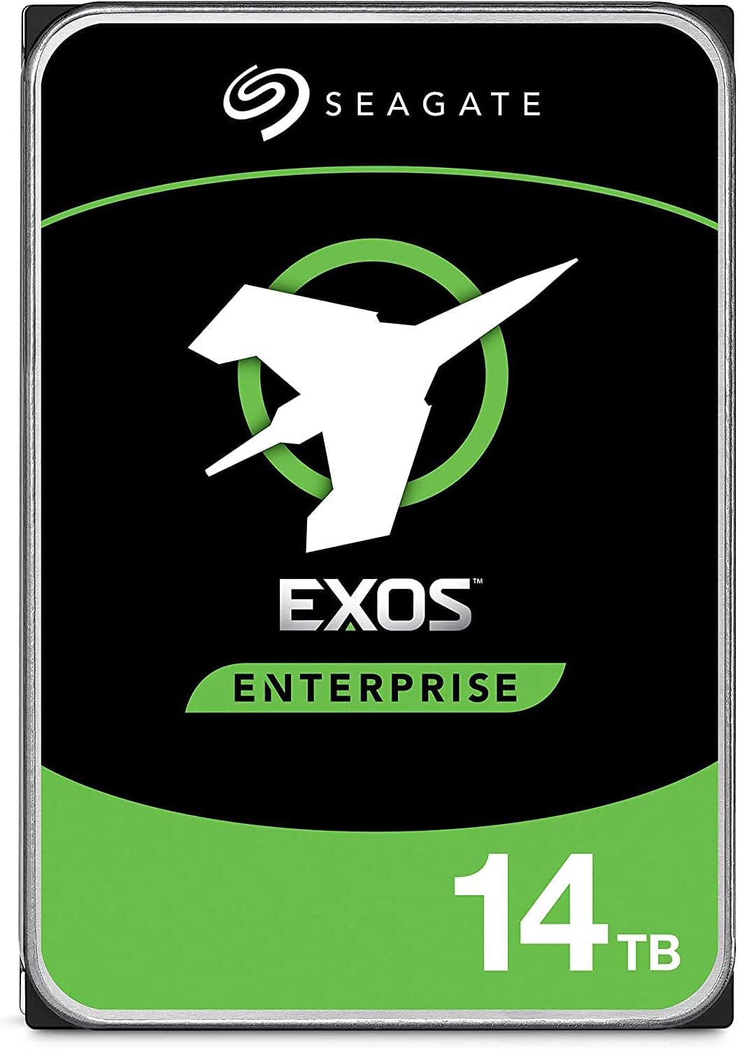 Seagate Exos X18 ST14000NM000J - 14TB Hard Drive - Internal - SATA (SATA/600) - Conventional Magnetic Recording (CMR) - Storage System, Surveillance System Compatible - The HDDs