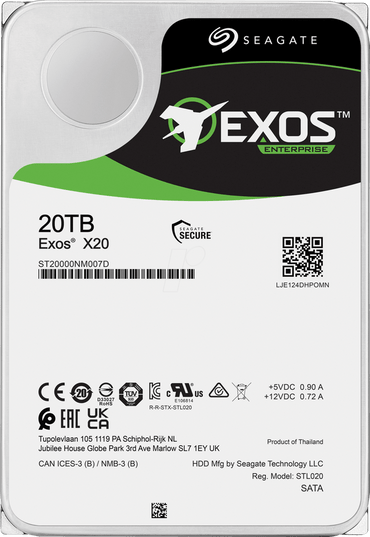 Seagate Exos X20 20TB SATA 6 Gb/s Standard Enterprise Hard Drive | ST20000NM007D - The HDDs