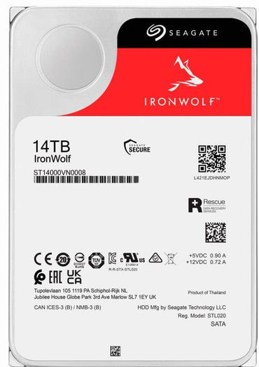 Seagate IronWolf - 14TB NAS Internal Hard Drive – 3.5 - Inch, SATA 6Gb/s, 7200 RPM, 256MB Cache for RAID Network Attached Storage (ST14000VN0008) - The HDDs
