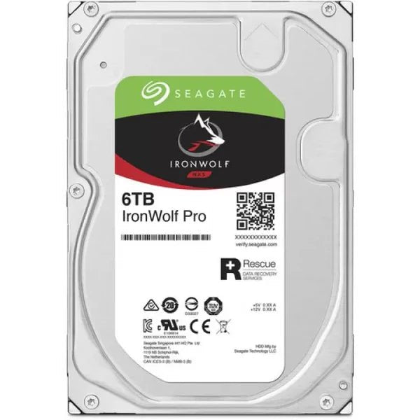 Seagate IronWolf, 6 TB, Enterprise Internal NAS HDD – CMR 3.5 Inch, SATA 6 Gb/s, 7,200 RPM, 256 MB Cache for RAID NAS (ST6000NT006) - The HDDs