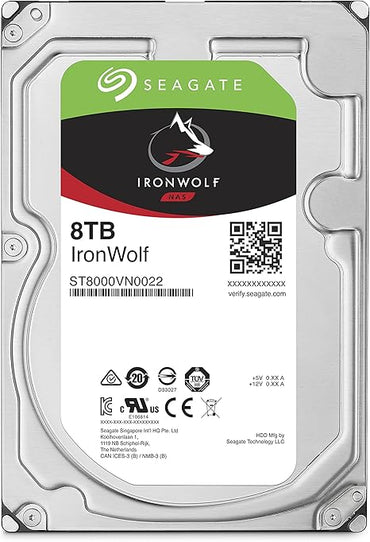 Seagate IronWolf 8Tb NAS Internal Hard Drive HDD – 3.5 Inch SATA 6GB/S 7200 RPM 256MB Cache for Raid Network Attached Storage (ST8000VN0022),Silver - The HDDs