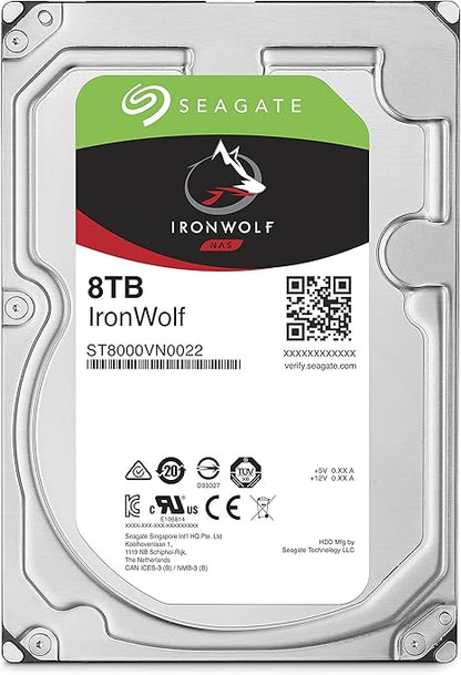 Seagate IronWolf 8Tb NAS Internal Hard Drive HDD – 3.5 Inch SATA 6GB/S 7200 RPM 256MB Cache for Raid Network Attached Storage (ST8000VN0022),Silver - The HDDs