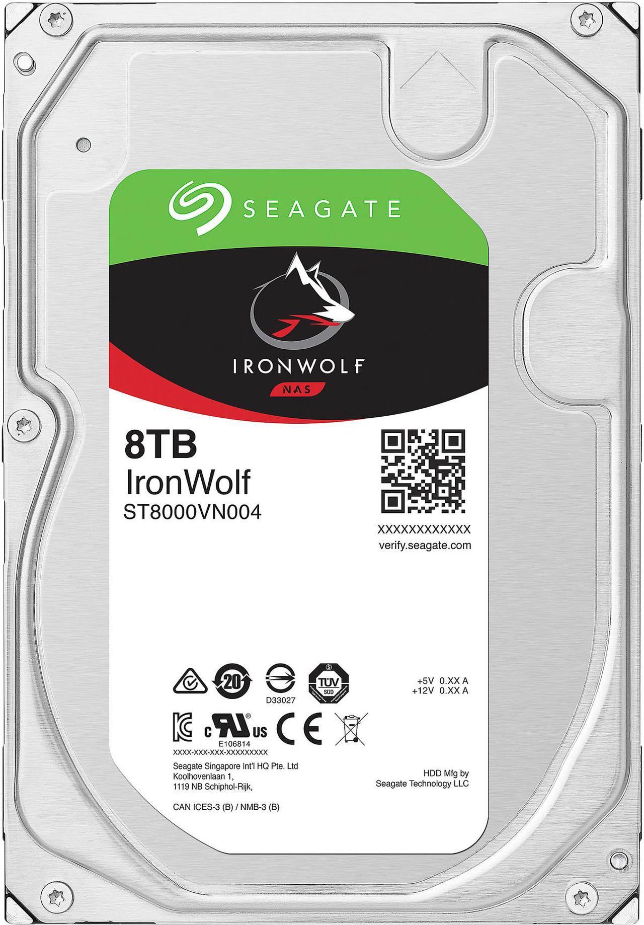 Seagate IronWolf 8TB NAS Internal Hard Drive HDD 3.5 Inch SATA 6Gb/s 7200 RPM 256MB Cache for RAID Network Attached Storage (ST8000VNZ04/N004) - The HDDs