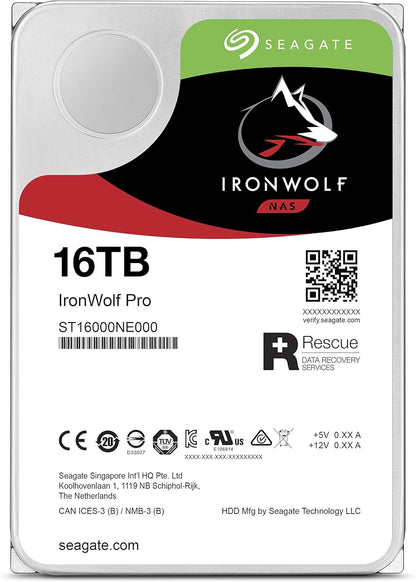 Seagate IronWolf Pro ST16000NE000 16 TB Hard Drive - 3.5" Internal - SATA (SATA/600), Mechanical Hard Disk - The HDDs