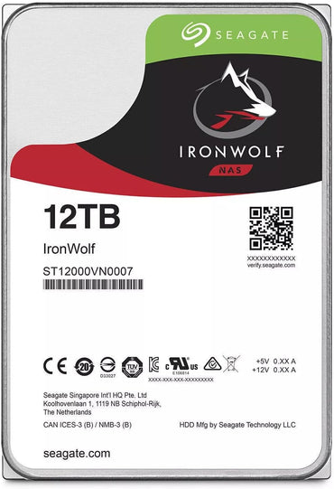 Seagate IronWolf ST12000VN0007 – 12TB Internal Hard Drive, 3.5 - inch, SATA, 7200 RPM, 256MB Cache - The HDDs
