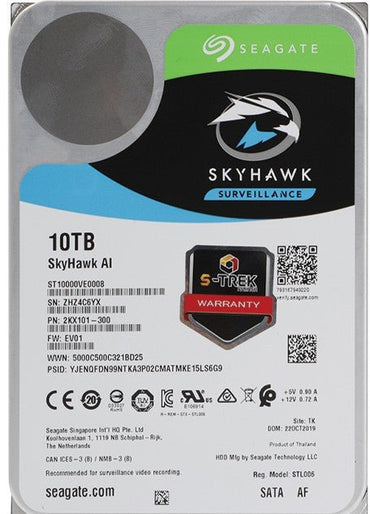 Seagate SkyHawk AI ST10000VE0008 – 10TB Internal Hard Drive (3.5 Inch), SATA (SATA/600) - The HDDs