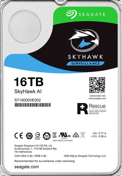 Seagate SkyHawk AI ST16000VE002 - hard drive - 16 TB - SATA 6Gb/s - The HDDs