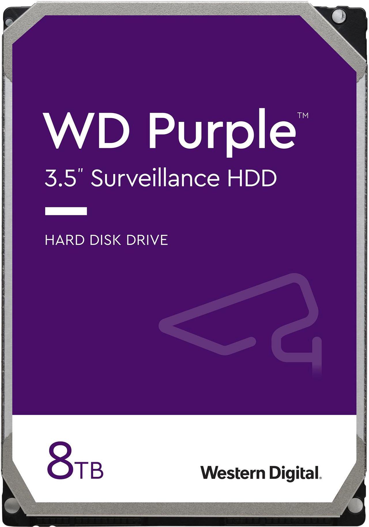 WD Purple 8TB Surveillance Hard Disk Drive - 5400 RPM Class SATA 6 Gb/s 128MB Cache 3.5 Inch - WD80PURZ - The HDDs