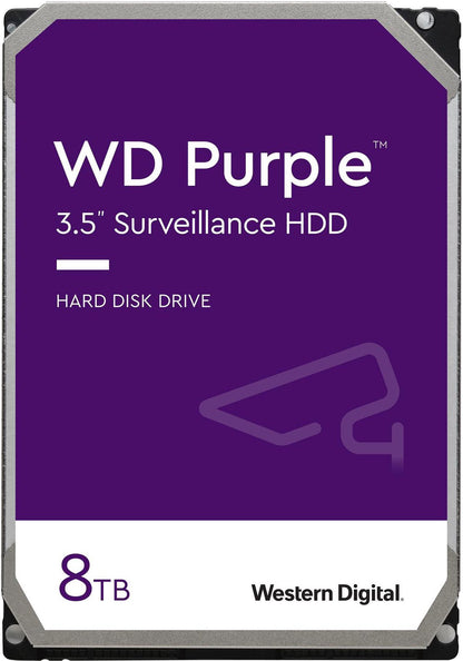 WD Purple 8TB Surveillance Hard Disk Drive - 5400 RPM Class SATA 6 Gb/s 128MB Cache 3.5 Inch - WD80PURZ - The HDDs