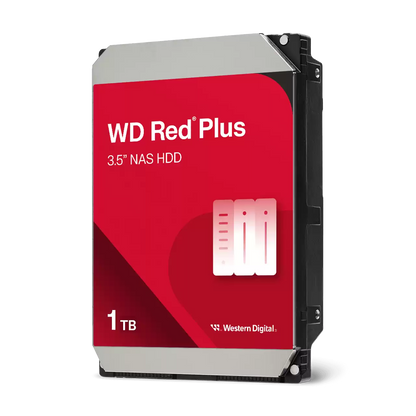 Western Digital 4TB WD Red Plus NAS Internal Hard Drive HDD - 5400 RPM, SATA 6 Gb/s, CMR, 128 MB Cache, 3.5" -WD40EFZX