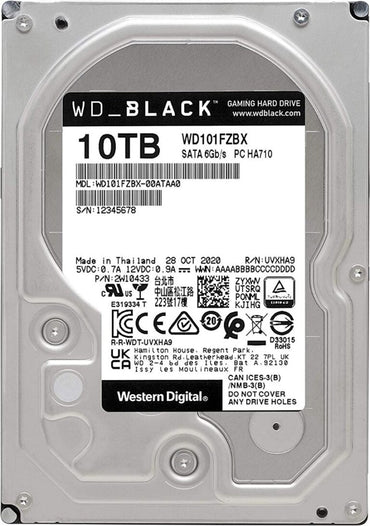 Western Digital 10TB WD Black Performance Internal Hard Drive HDD - 7200 RPM, SATA 6 Gb/s, 256 MB Cache, 3.5" - WD101FZBX - The HDDs