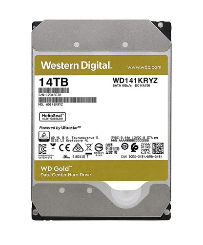 Western Digital 14TB WD Gold Enterprise Class Internal Hard Drive - 7200 RPM Class, SATA 6 Gb/s, 512 MB Cache, 3.5" - WD141KRYZ - The HDDs