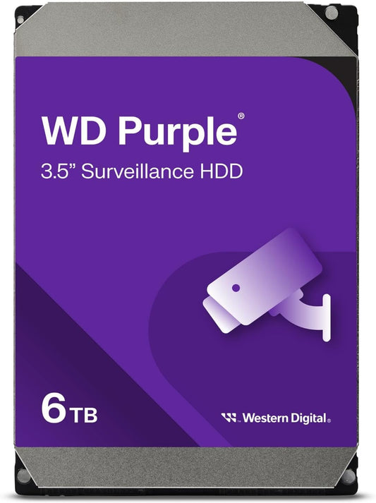 Western Digital 6TB WD Purple Surveillance Internal Hard Drive HDD - SATA 6 Gb/s, 128 MB Cache, 3.5" - WD62PURZ - The HDDs